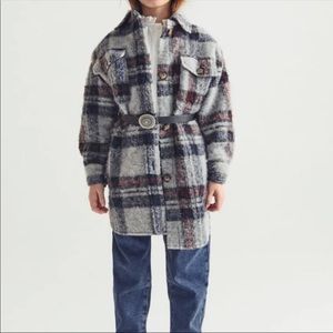 NEW Zara Girls Plaid Overshirt